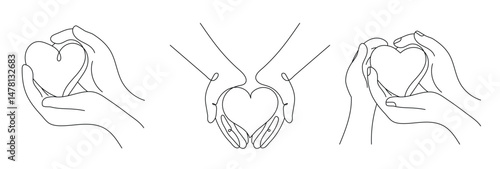 Editable vector stroke of Love and Care. Autism related concept. Continuous one line drawing. Vector illustration