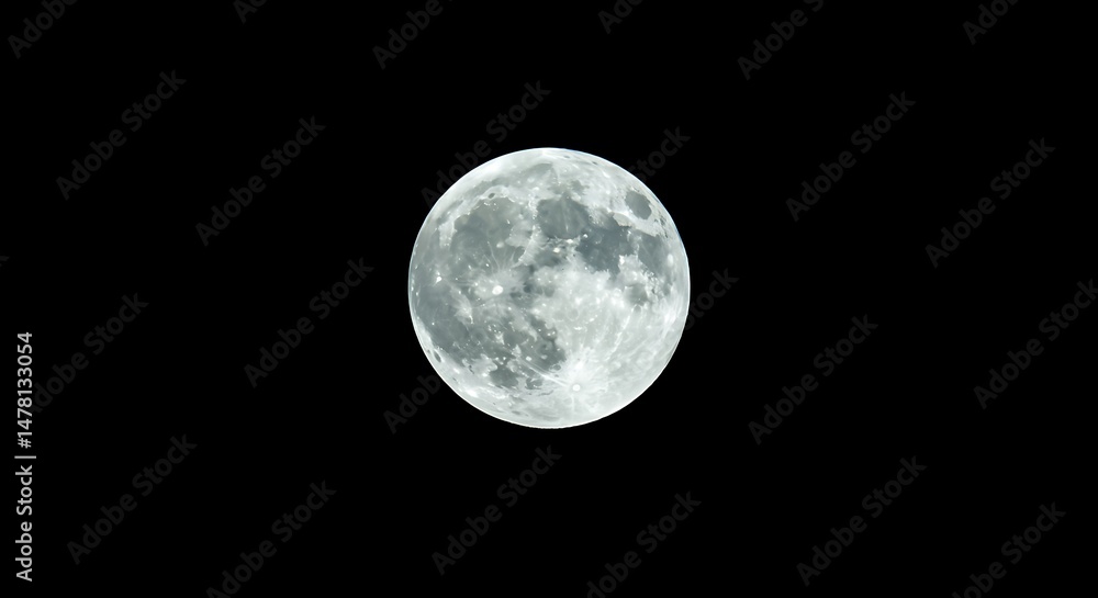 Obraz premium Full Moon Shining Brightly in the Night Sky Detail