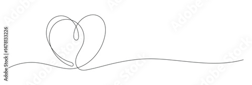 Editable vector stroke of Love and Care. Autism related concept. Continuous one line drawing. Vector illustration