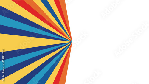 radial comic ray background with open right side copy space