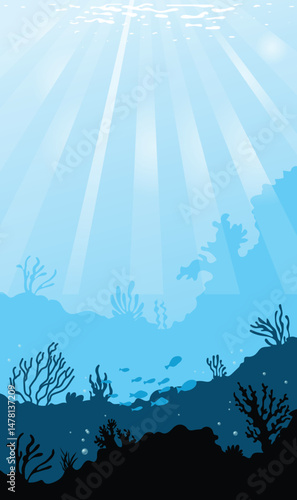 Under water background, fantasy sea, under the sea