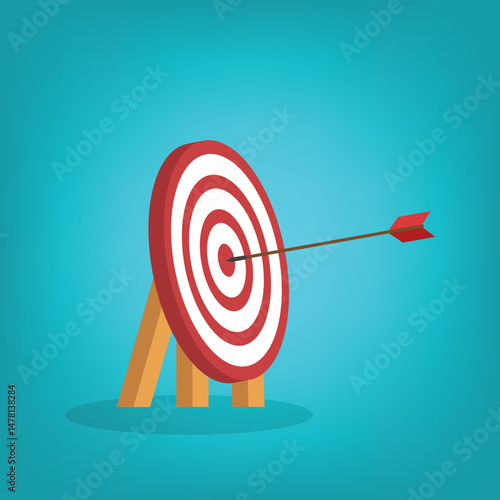 Red arrow hits the center.
