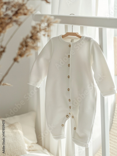 White cotton rompers photo for mockup