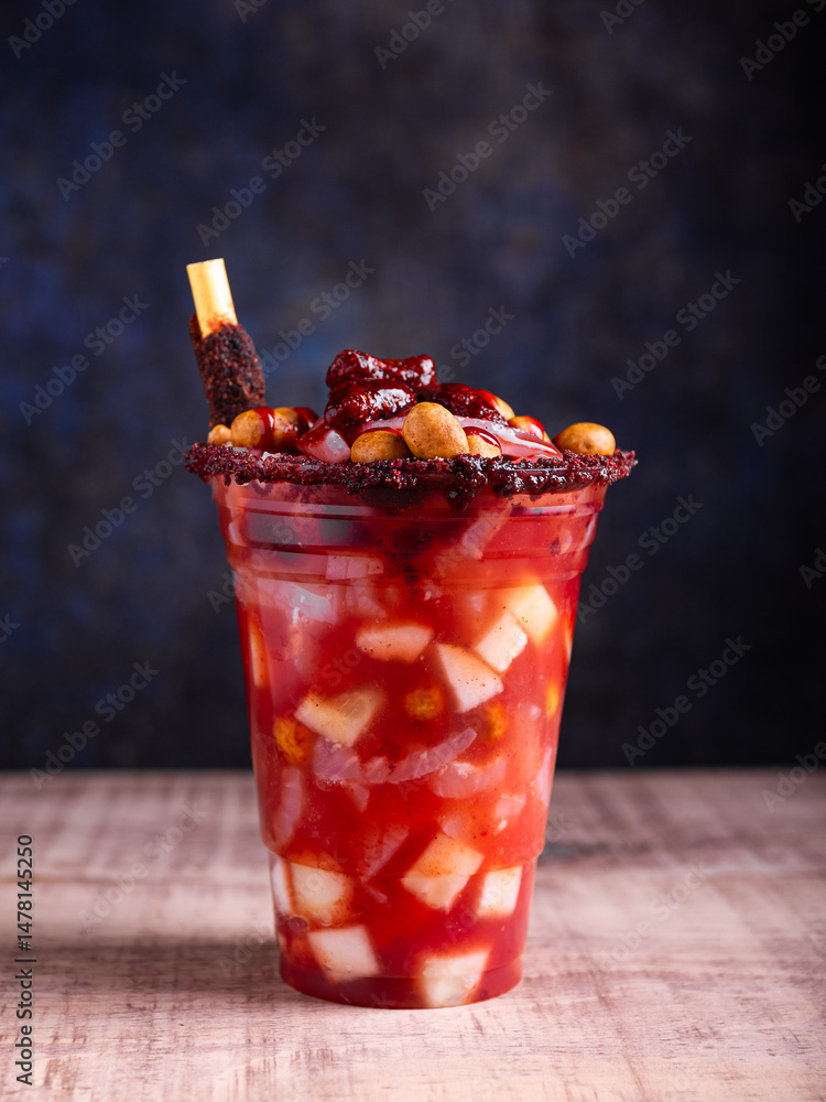Φωτογραφία Crazy little glass, a mixture of sweet, salty and spicy ingredients