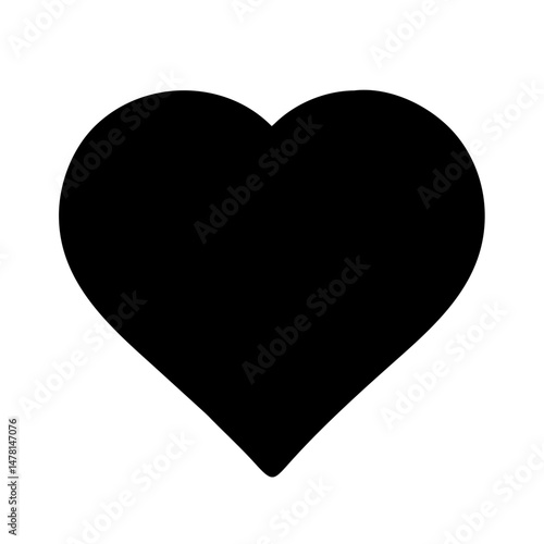 Ícone coração preto vetor SVG e PNG em fundo transparente


