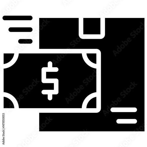 shipping costs solid icon