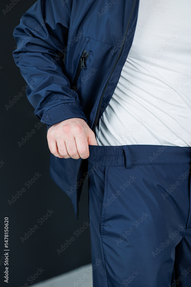 Casual Wear Discover a Beautiful Stylish Navy Jacket Along with Matching Pants Ensemble That Offers Perfect Everyday Comfort While Also Keeping You Fashionable and OnTrend for Any Occasion or Event