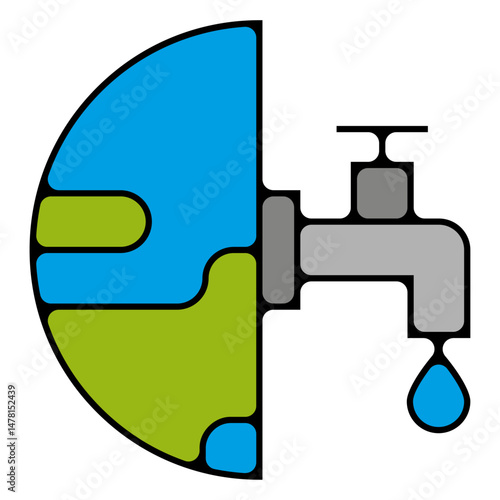 planete eau penurie Icone pictogramme symbole signe environnement foret arbre nature couleur