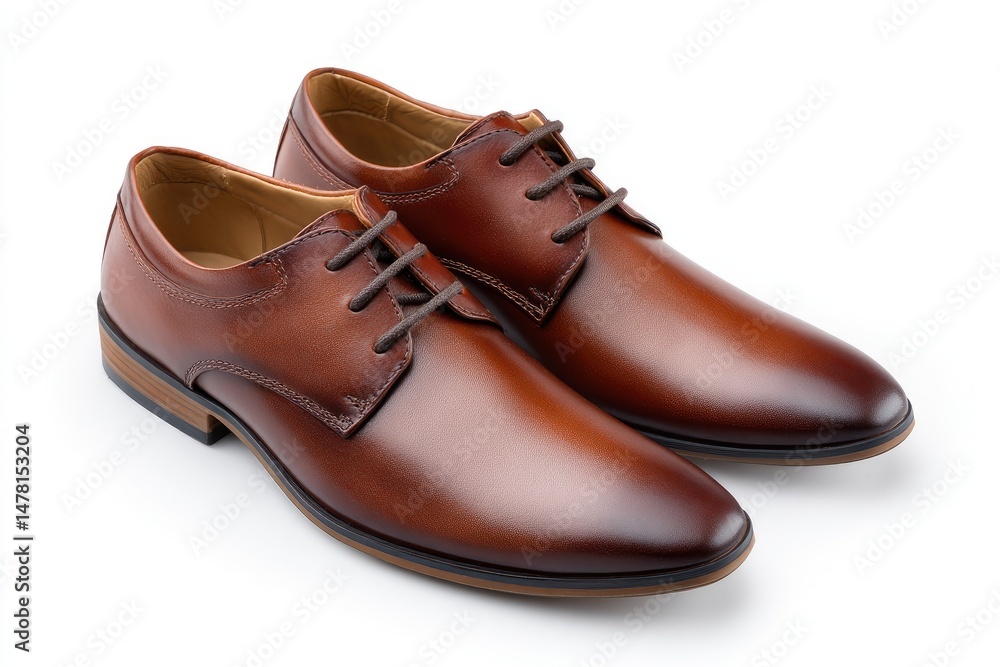 Elegant Brown Leather Oxfords: Polished Shine, Classic Style Elegant Brown Leather Oxfords: Polished Shine, Classic Style