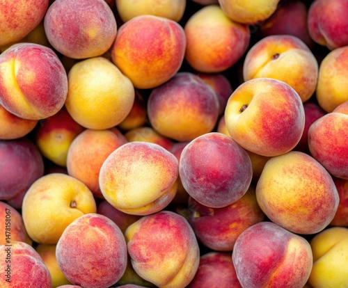 A pile of ripe peaches as a background
