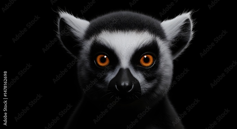 Fototapeta premium Intense Portrait of a Ring-Tailed Lemur 