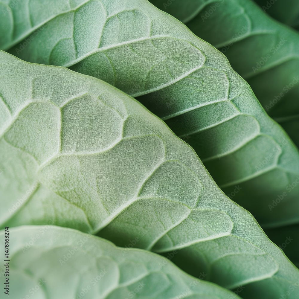 Obraz premium closeup of fresh basil leaves with smooth texture and green color, macro culinary herb photography, clean background