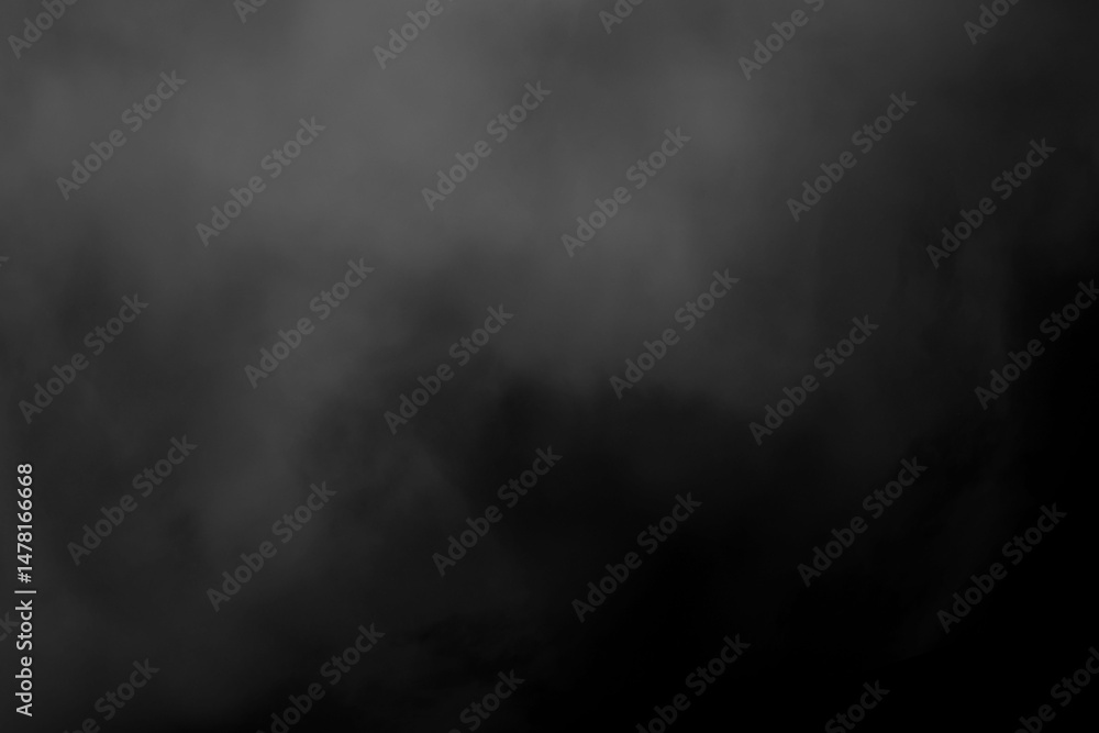 Fototapeta premium Smoke fog white clouds on black background