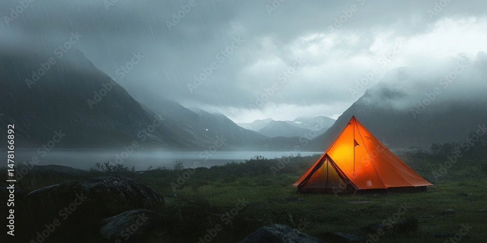 Obraz premium tent in the mountains