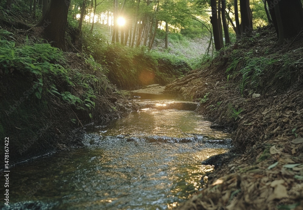 Obraz premium stream in the woods