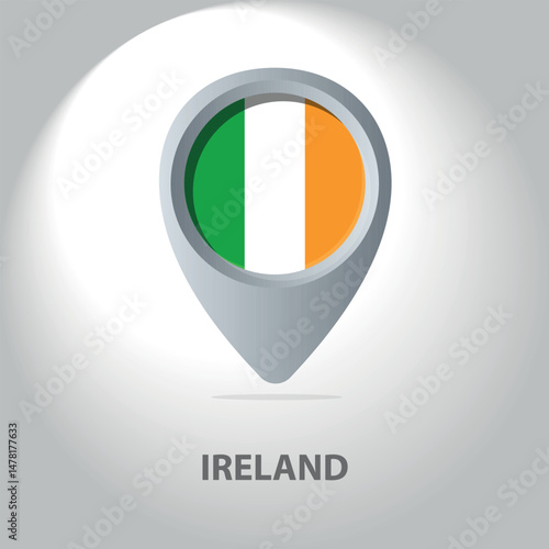 Vector illustration of the flag of Ireland inside the pin icon on the map. Symbolic location marker with the national colors of Ireland (green, white, orange) on a white background. Free Download Vector illustration of the flag of Ireland inside the pin icon on the map. Symbolic location marker with the national colors of Ireland (green, white, orange) on a white background. - GFXLoad