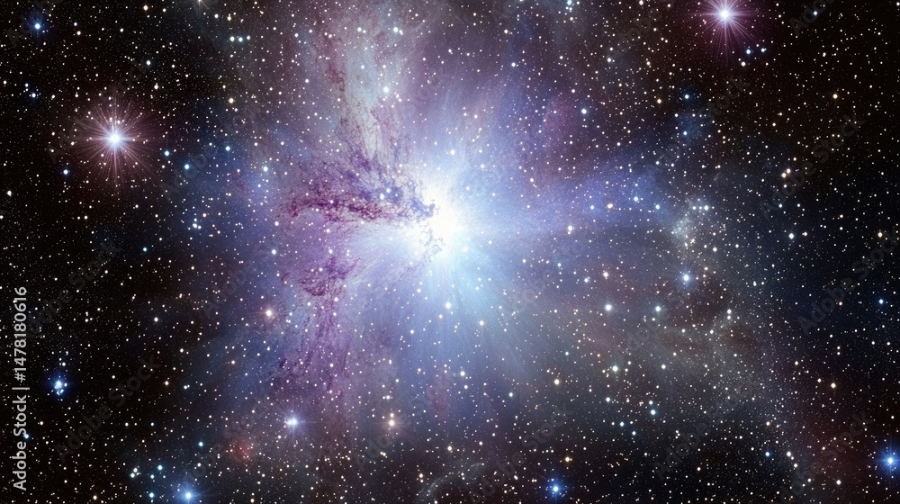 Fototapeta premium Cosmic nebulae display of deep space colors.