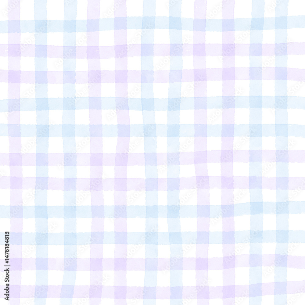 Blue Purple Plaid Gingham Check Hand Drawn Background Pattern Overlay Blue Purple Plaid Gingham Check Hand Drawn Background Pattern Overlay