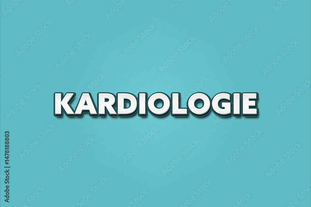 Kardiologie (cardiology) - A turquoise banner illustration with white text. Kardiologie (cardiology) - A turquoise banner illustration with white text.