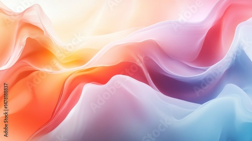 Soft Colorful Waves Flowing Together with Dreamy Light Effects