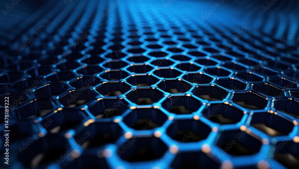 Obraz premium Microscopic Hexagonal Structure: A Deep Dive into Nanomaterials