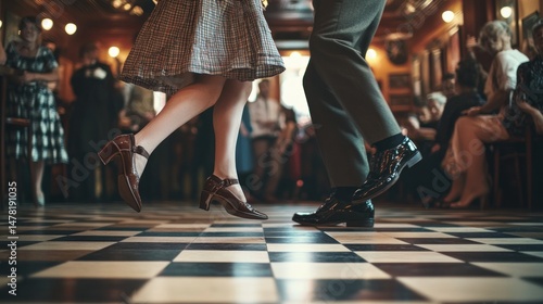 Swinging Couple: A Vintage Dance Scene