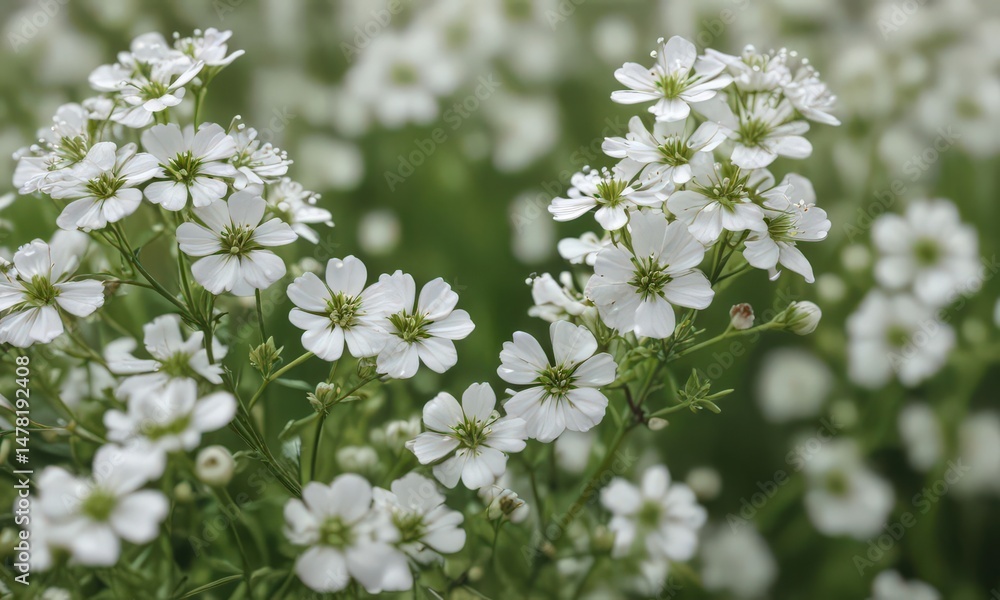 Delicate gypsophila blooms, tiny white petals, close-up view , wildflower, beauty Delicate gypsophila blooms, tiny white petals, close-up view , wildflower, beauty