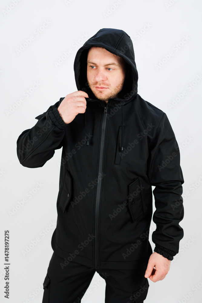 Discover the stylish black jacket with a comfortable hood designed specifically for men. This versatile outerwear is perfect for all seasons, making it a musthave addition to your wardrobe Discover the stylish black jacket with a comfortable hood designed specifically for men. This versatile outerwear is perfect for all seasons, making it a musthave addition to your wardrobe