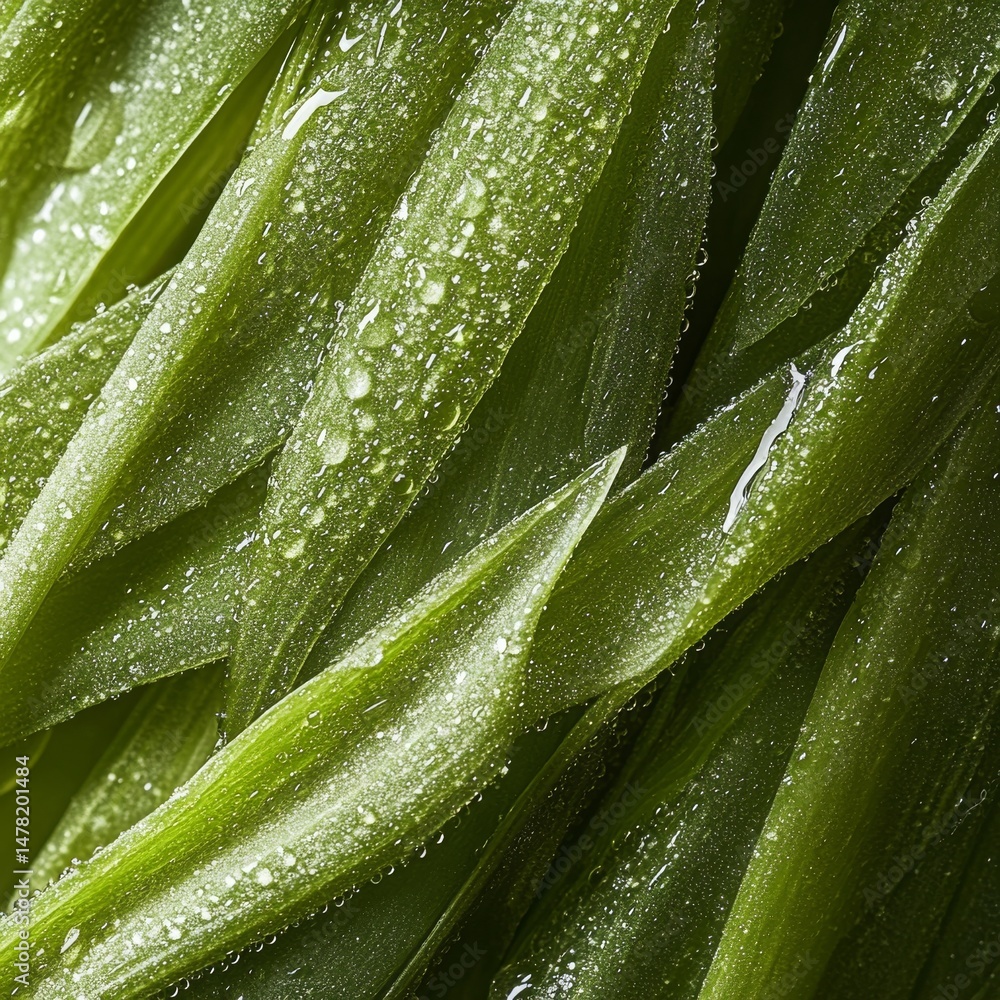 closeup of wheatgrass with fine green blades and dewy surface, macro healthy food photography closeup of wheatgrass with fine green blades and dewy surface, macro healthy food photography