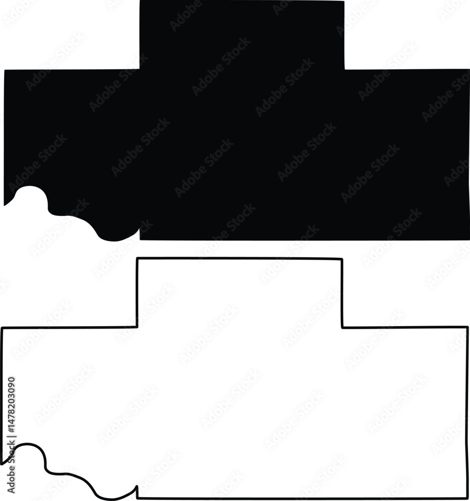 Fototapeta premium Map of Payne County Oklahoma USA Silhouette Flat And Outline Design