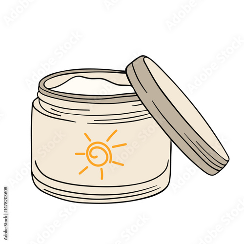 SPF suncream protection cosmetics for summer beach vacation time. Sunblock tube from sun. Skincare beauty health cream from uv rays