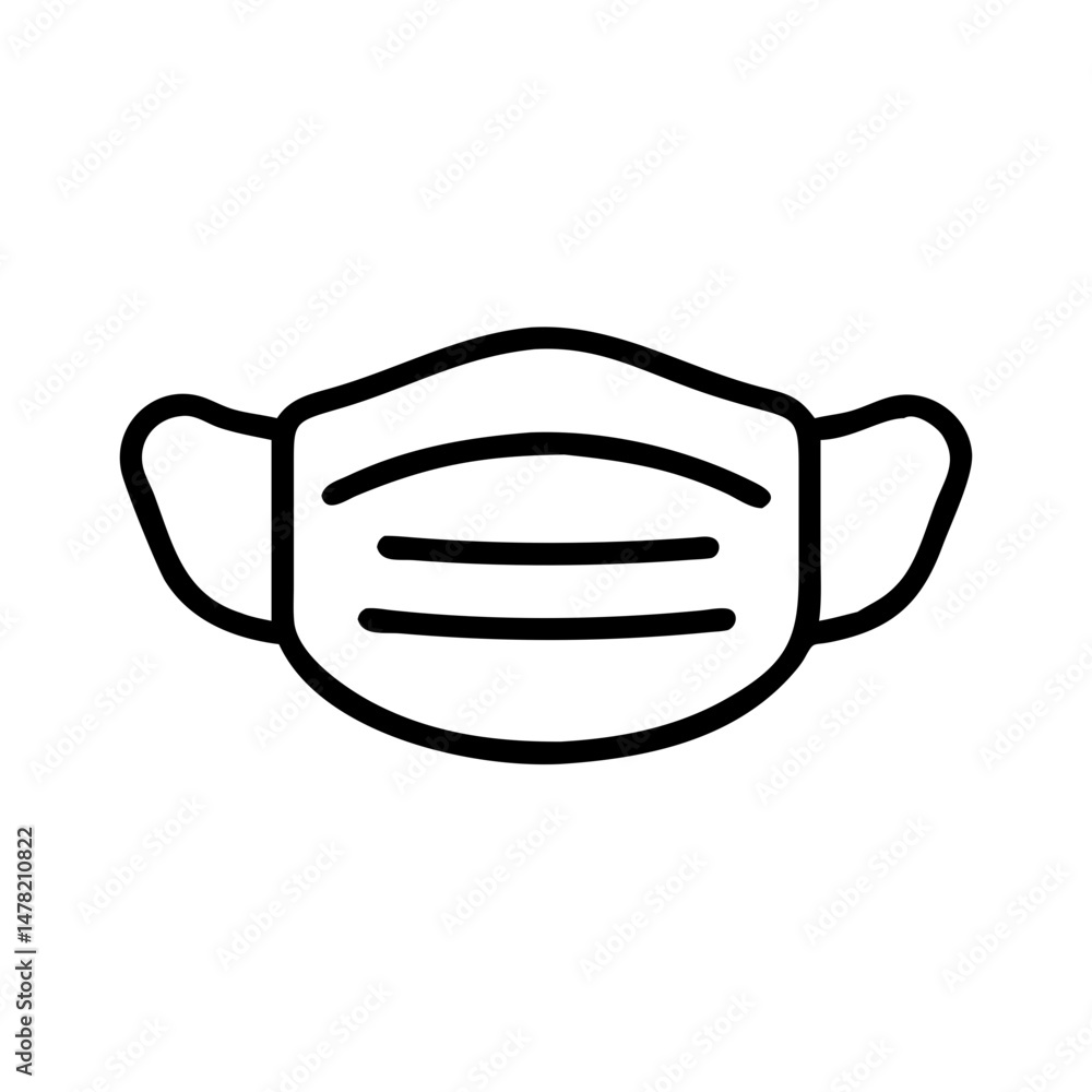 surgical mask, essential and protective, representing health and safety on a white background surgical mask, essential and protective, representing health and safety on a white background