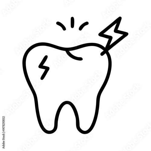 tooth pain, symptomatic and uncomfortable, representing dental health on a white background
