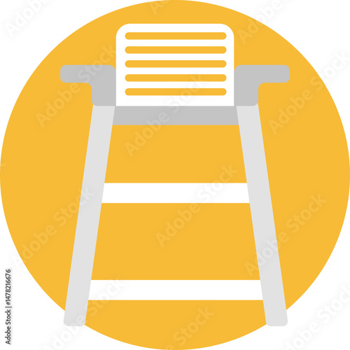 A lookout chair designed for lifeguards to maintain a clear view of the water for safety purposes.