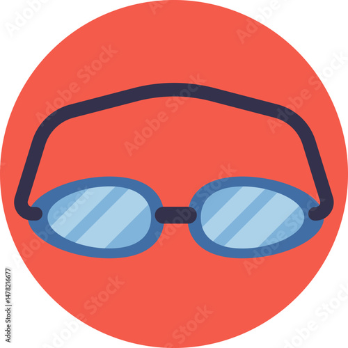 Eyewear used to enhance underwater visibility and keep chlorine out of the eyes during swimming.