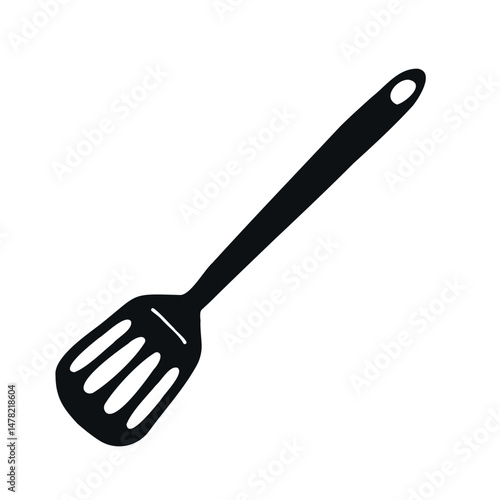 Vector hand drawn spatula silhouette isolated on white background