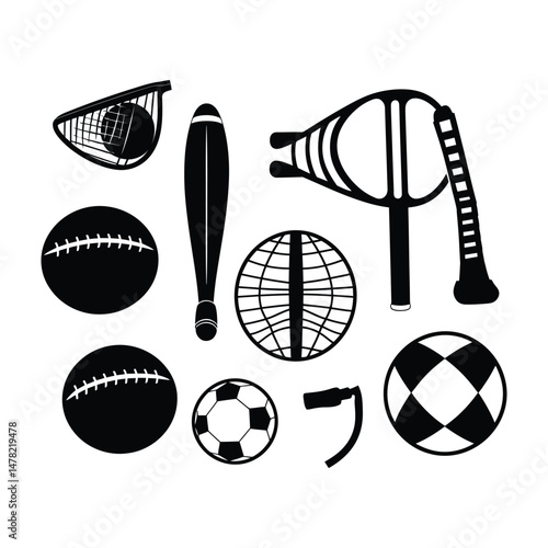 Sports Accessories Clipart Design