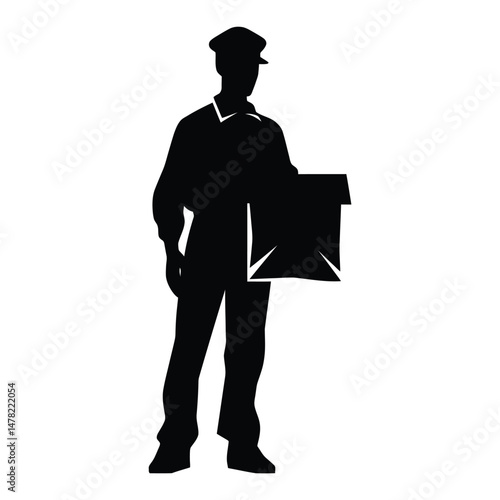 Mailman Silhouette Illustration