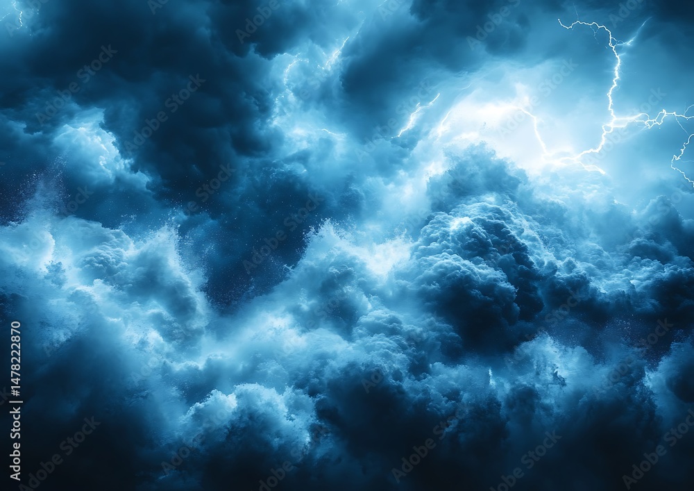Obraz premium Dramatic storm clouds with lightning
