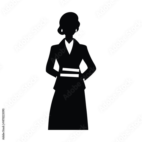 Librarian with Shelves Black Silhouette