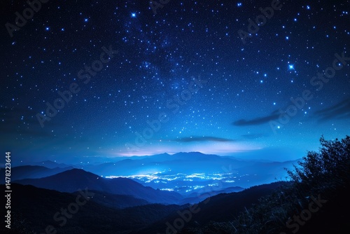 Wallpaper Mural Starry night over mountains Torontodigital.ca