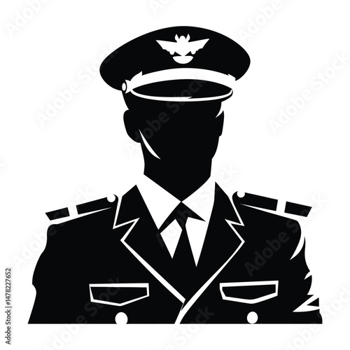 Helicopter Pilot Silhouette Clipart