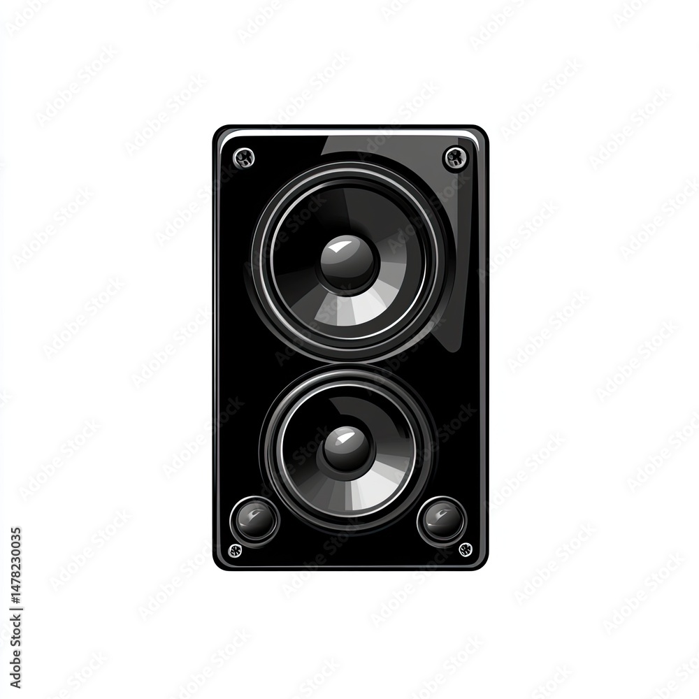 Black speaker with two woofers Black speaker with two woofers
