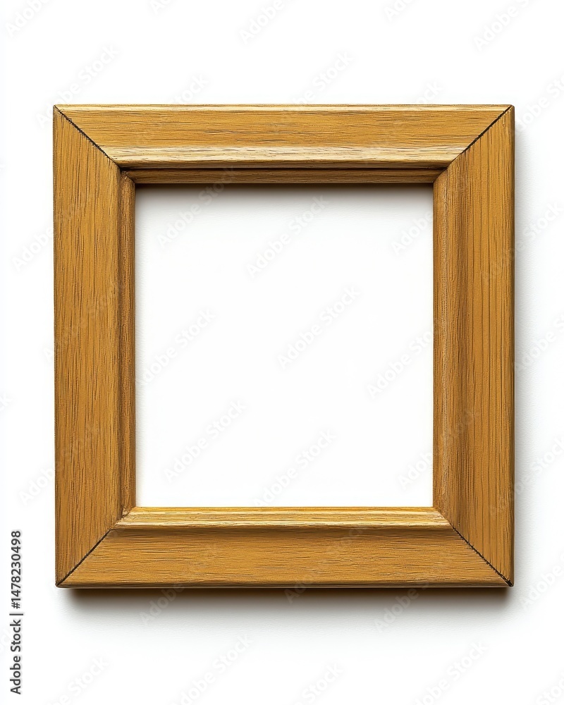 Empty light brown wooden picture frame Empty light brown wooden picture frame