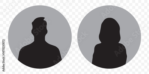 avatar icon. profile icons set. male and female avatars vector icon set illustration isolated on transparent background. EPS 10.