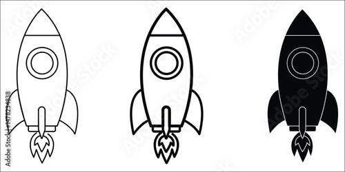 Basic RGB"Dynamic Illustration of Three Sleek Rocket Ships in Varied Shades Showcasing a Journey from Light to Dark Tones, Symbolizing Exploration and Innovation in Space Travel and Futuristic Techn