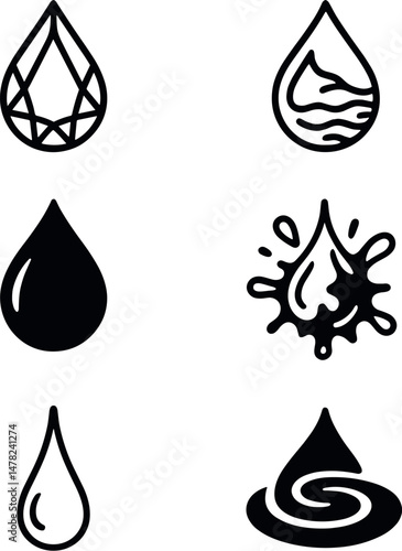Blood silhouette icons set – sleek, hematology and medical symbol collection