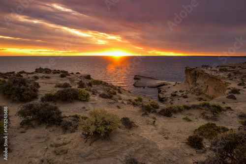 Coastal landscape in Peninsula Valdes at dusk, World Heritage Site, Patagonia Argentina