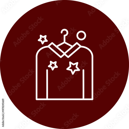 Dry Cleaning Vector Line Brown Circle Icon Design