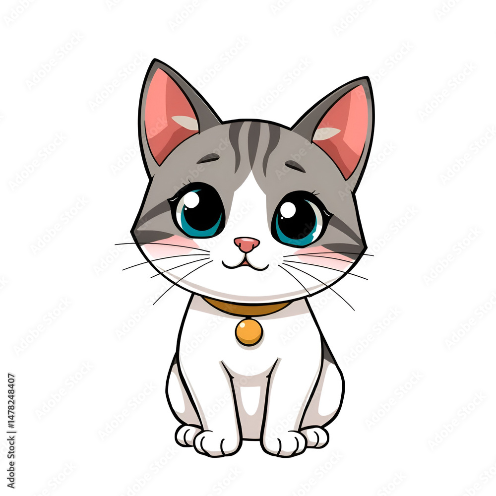 Fototapeta premium Cartoon Cat. PNG.